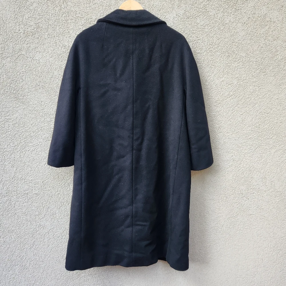 SAKS FIFTH AVENUE Women's Coat Large Wool Luxury Vintage Double Breasted Long - Picture 4 of 9